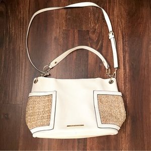 🆕 Steve Madden // white & tan handbag - NWOT!
